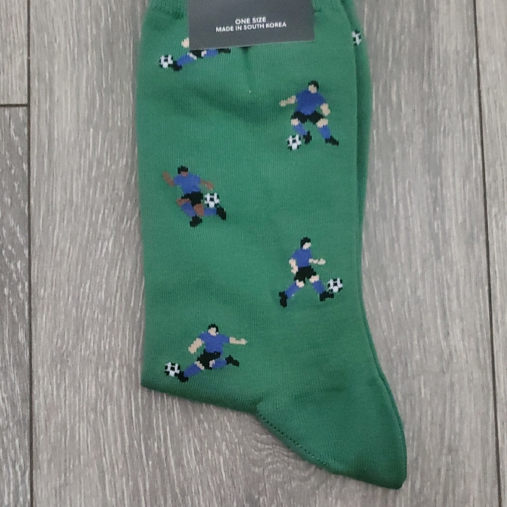 J. Crew Green Soccer Players Motif Casual Crew Socks